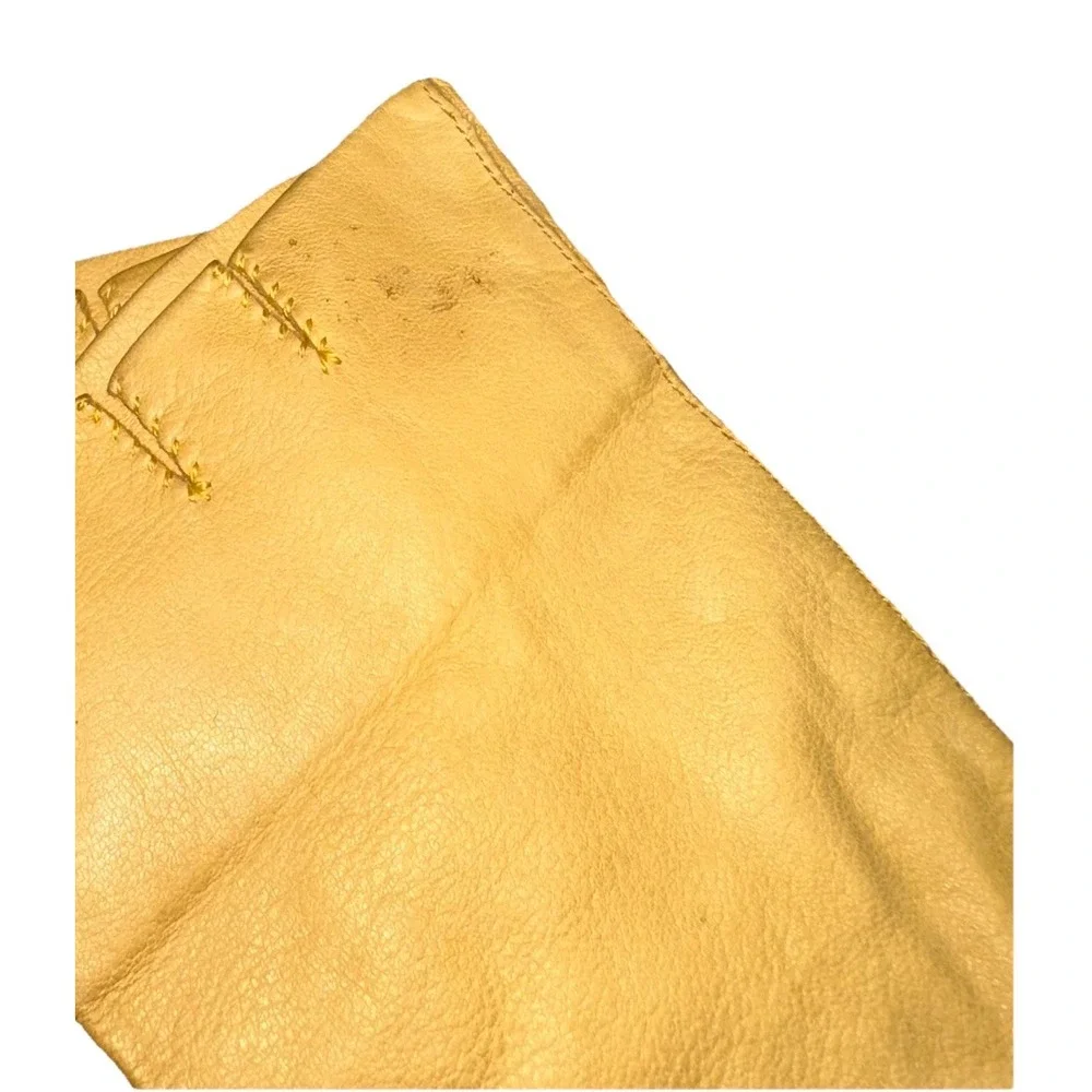 Vintage 1950's Kay Fuchs Design Yellow Kid Leather Long Opera‎ Gloves 6 1/4